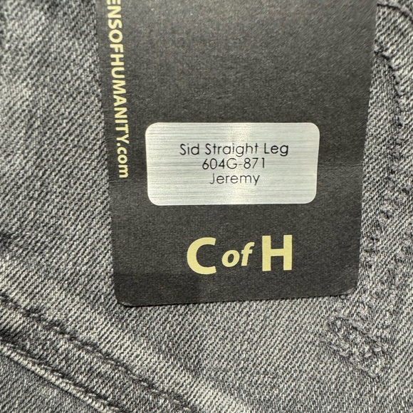 CITIZENS oF HUMANITY Men's SID Classic Straight Leg Jeans Gray Wash NWT - Picture 6 of 8